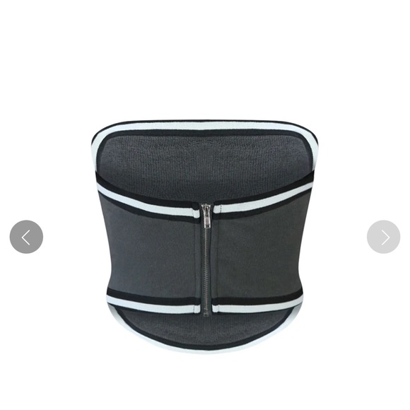 Women's Black and White Tube Top - Picture 2 of 5